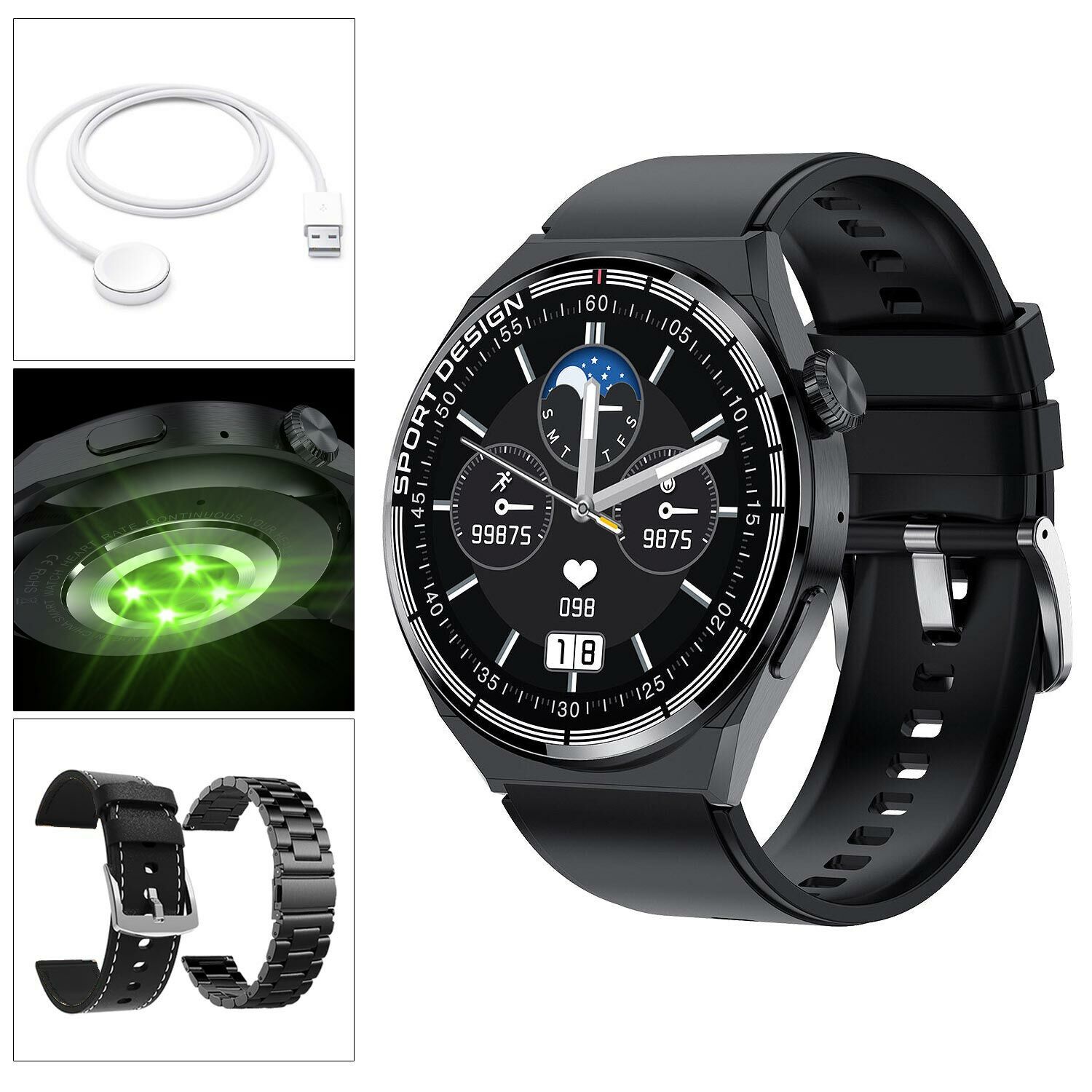 WATCH AKILLI SAAT IOS ANDROID KABLOSUZ ŞARJ BLUETOOTH H4 MAX