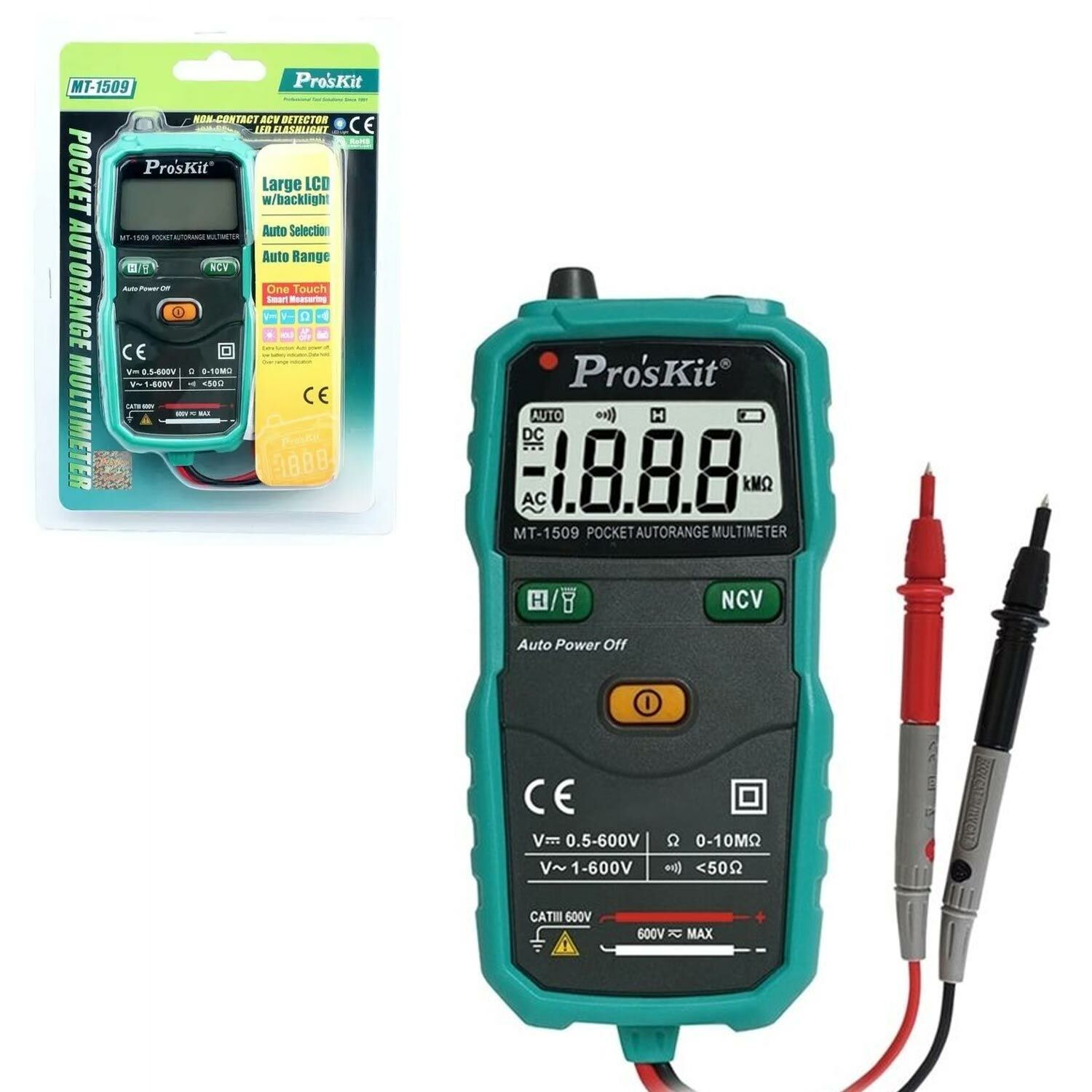CEP TİPİ AUTORANGE MULTİMETRE PROSKİT MT-1509