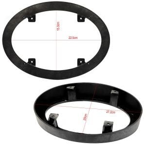 OVAL HOPARLÖR YÜKSELTME SİYAH PLASTİK İNCE (2 ADET)