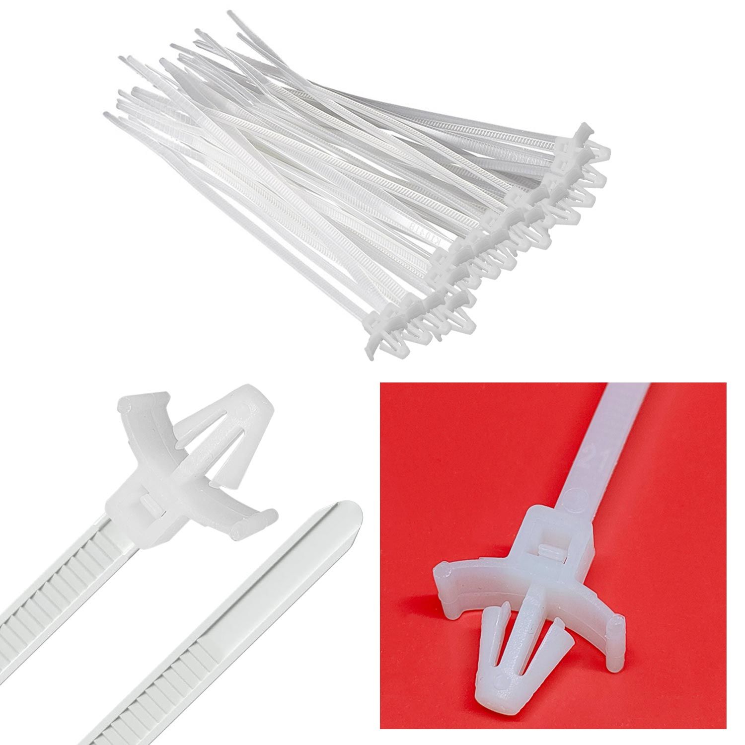 DÜBELLİ KABLO BAĞI BEYAZ 15.5CM 3.6MM PLASTİK CIRT KELEPÇE NAYLON (100 ADET) JAMESON JDKB-3615