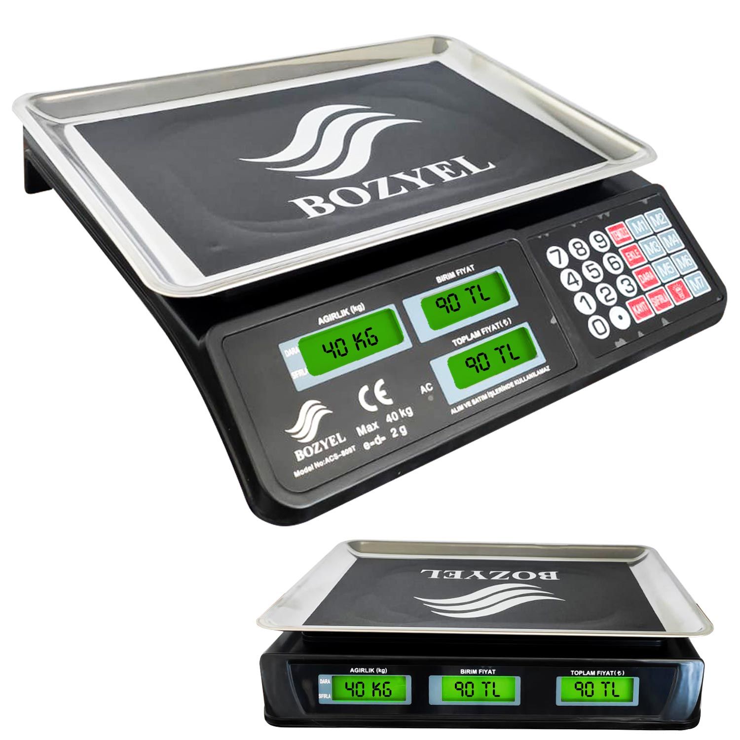 ELEKTRONİK DİJİTAL TERAZİ 40KG ŞARJLI BOZYEL ACS-809T
