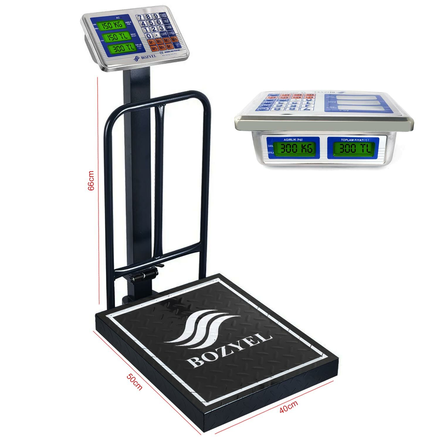 ELEKTRONİK DİJİTAL KANTAR TERAZİ 300KG ŞARJLI KORUMALI BOZYEL TCS-K2