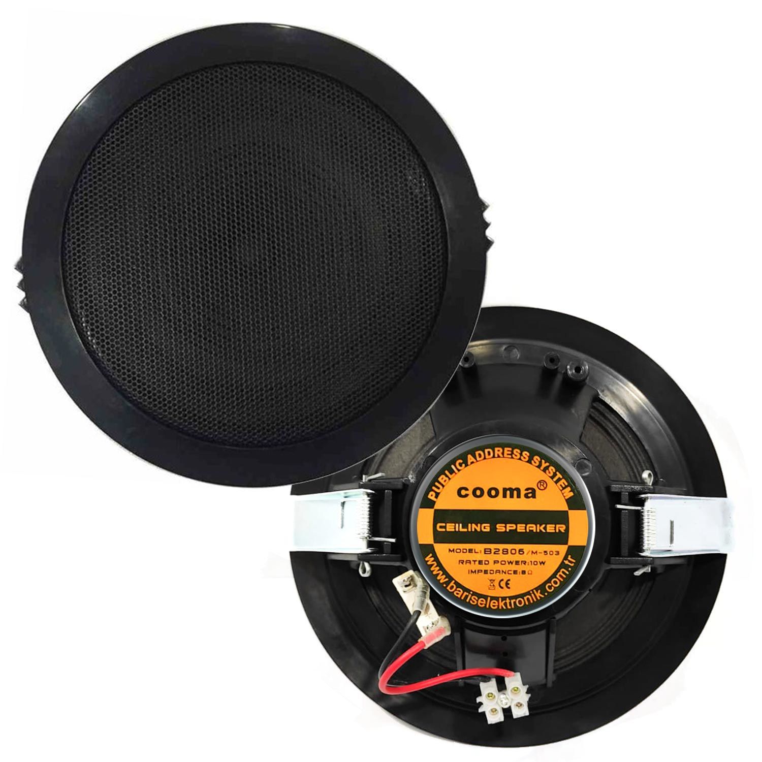 ALÇIPAN TAVAN HOPARLÖR 13CM 10W SİYAH COOMA B-2806