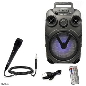 SEYYAR ANFİ EL MİKROFONLU 16CM 20W BT/USB/SD/AUX/MIC LEDLİ CMİK MK-8111