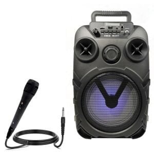 SEYYAR ANFİ EL MİKROFONLU 16CM 20W BT/USB/SD/AUX/MIC LEDLİ CMİK MK-8111