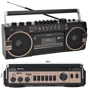 RADYO KASETÇALAR BT/USB/SD SİYAH CMİK MK-132BT