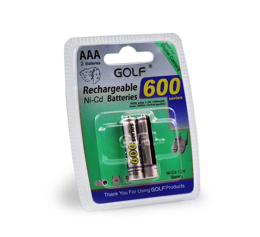 ŞARJLI PİL AAA İNCE KALEM 350MAH 600 SERIES Nİ-CD (2 ADET) GOLF