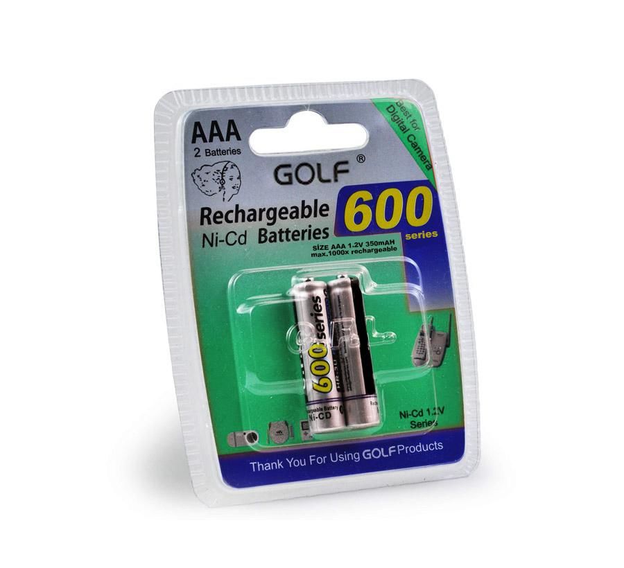 ŞARJLI PİL AAA İNCE KALEM 350MAH 600 SERIES Nİ-CD (2 ADET) GOLF