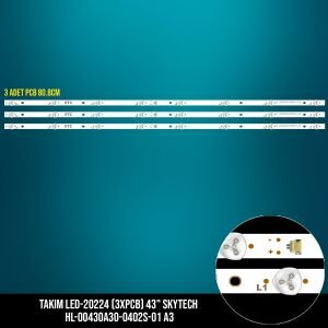 TAKIM LED-224 (3XPCB) 43 REDLINE DIJITSU SKYTECH MS-L2392 V2 HL-00430A30-0402S-06 A1 DJTV431 SST-4350B