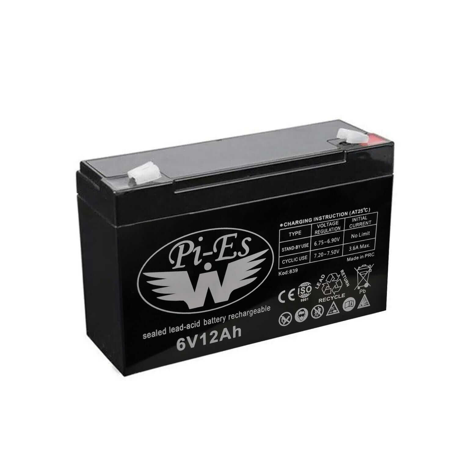 AKÜ 6V 12A (15X5X9.3CM) WPİES (2021 TARİHLİ)