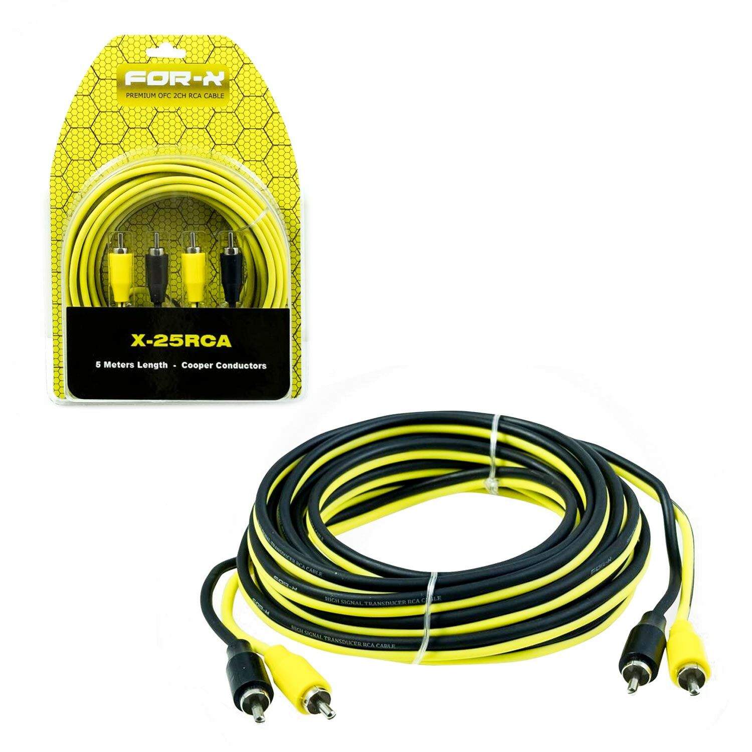 ANFİ KABLOSU 2RCA 2RCA 5MT BAKIR FOR-X X-25RCA