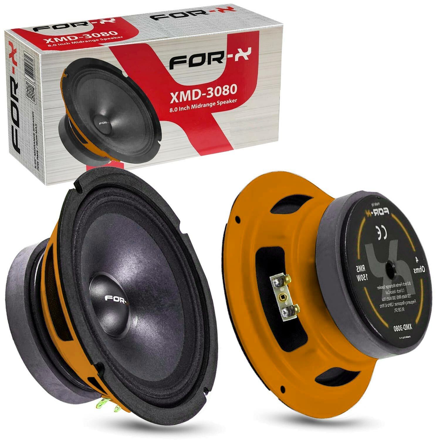 OTO MIDRANGE 20CM 300W 2 ADET TURUNCU FOR-X XMD-3080