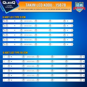 TAKIM LED-78 (6X6PCB) 55 SANYO AWOX SUNNY LB C550F14 E4 S G1 LD1 LD2 LB55036 LB55061 KHP200681A V0