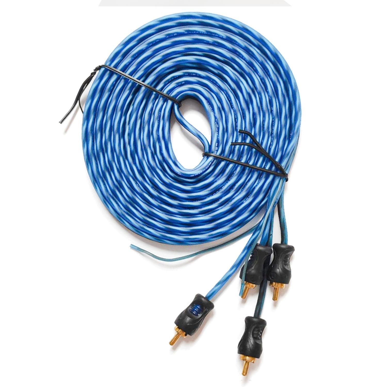 ANFİ KABLOSU 2RCA 2RCA ŞASELİ 5MT MAVİ BEN AUDIO FX-5B