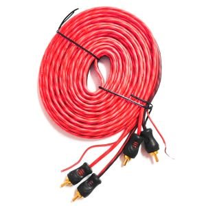 ANFİ KABLOSU 2RCA 2RCA ŞASELİ 5MT KIRMIZI BEN AUDIO FX-5B