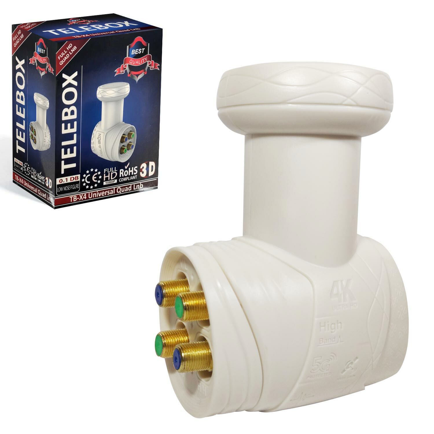 LNB DÖRTLÜ (QUAD) GOLD 0.1DB 3D 4K TELEBOX TB-X4