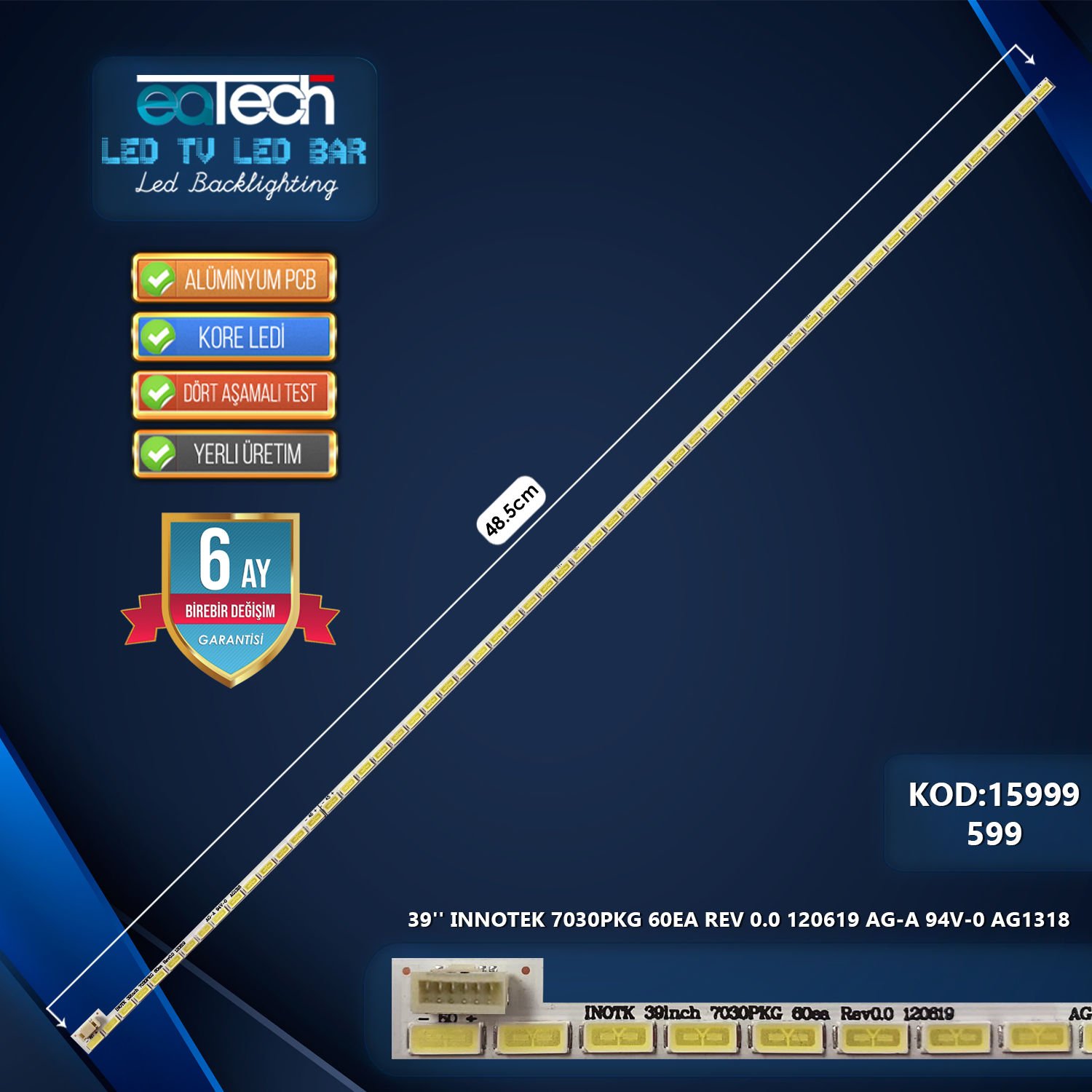 KOD-599 39 INNOTEK 7030PKG 60EA REV 0.0 120619 AG-A 94V-0 AG1318 48.5CM 60LED