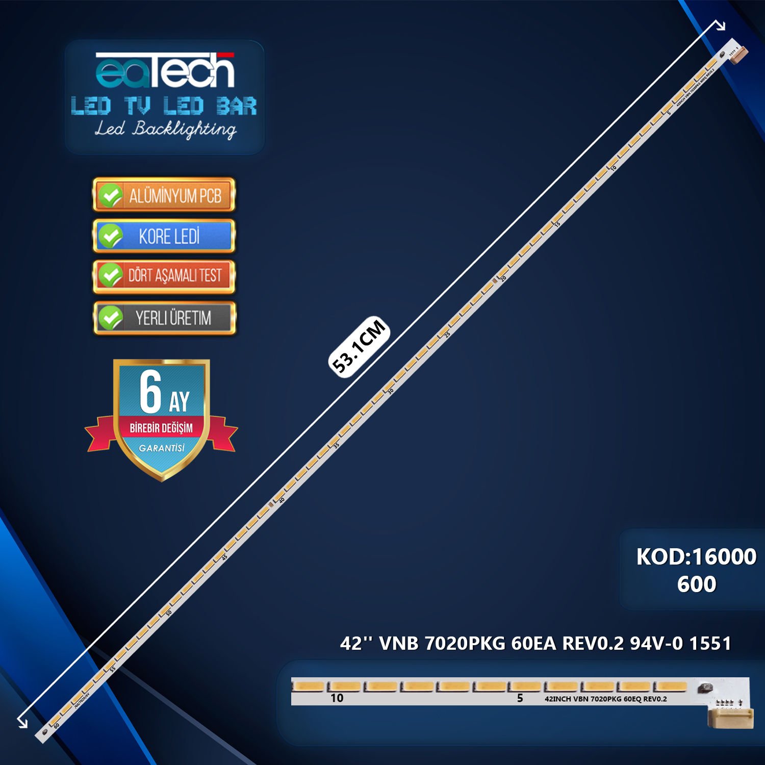 KOD-600 42 VNB 7020PKG 60EA 140304 REV0.2 94V-0 1551 53.1CM 60LED
