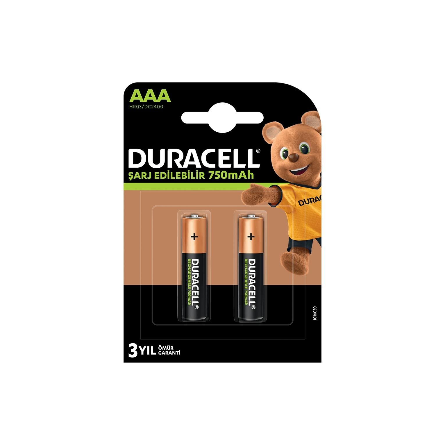 ŞARJLI PİL AAA İNCE 750MAH Nİ-MH (2 ADET) DURACELL