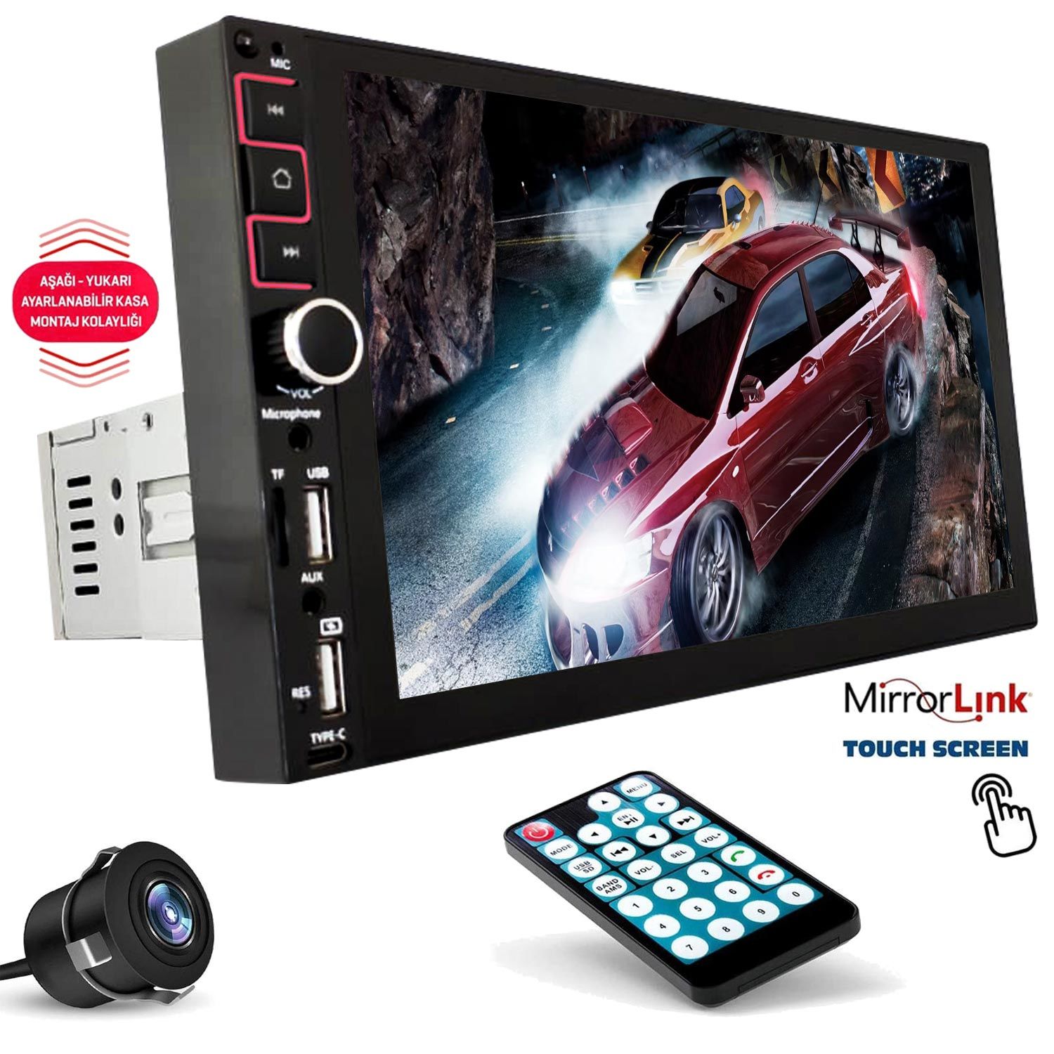 TWOGO GO-ŞAHIN Tofaş Double Teyp 9 İnç 4X50 Watt Mirrorlink Ayarlanabilir