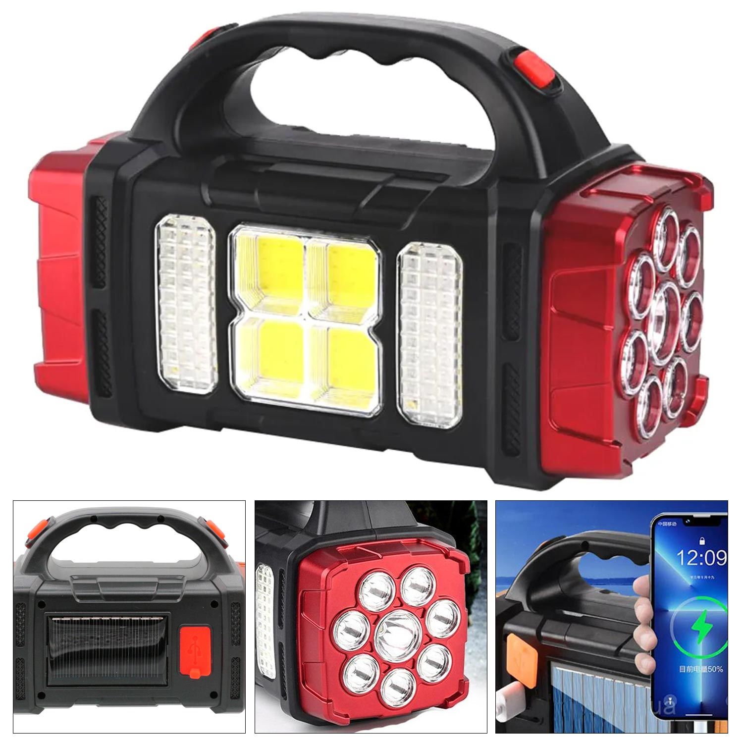 SOLAR KAMP LAMBASI ACİL DURUM IŞIĞI ŞARJLI BEYAZ GÜNIŞIĞI LED+COB 10W GOLD KAMA GK-1678