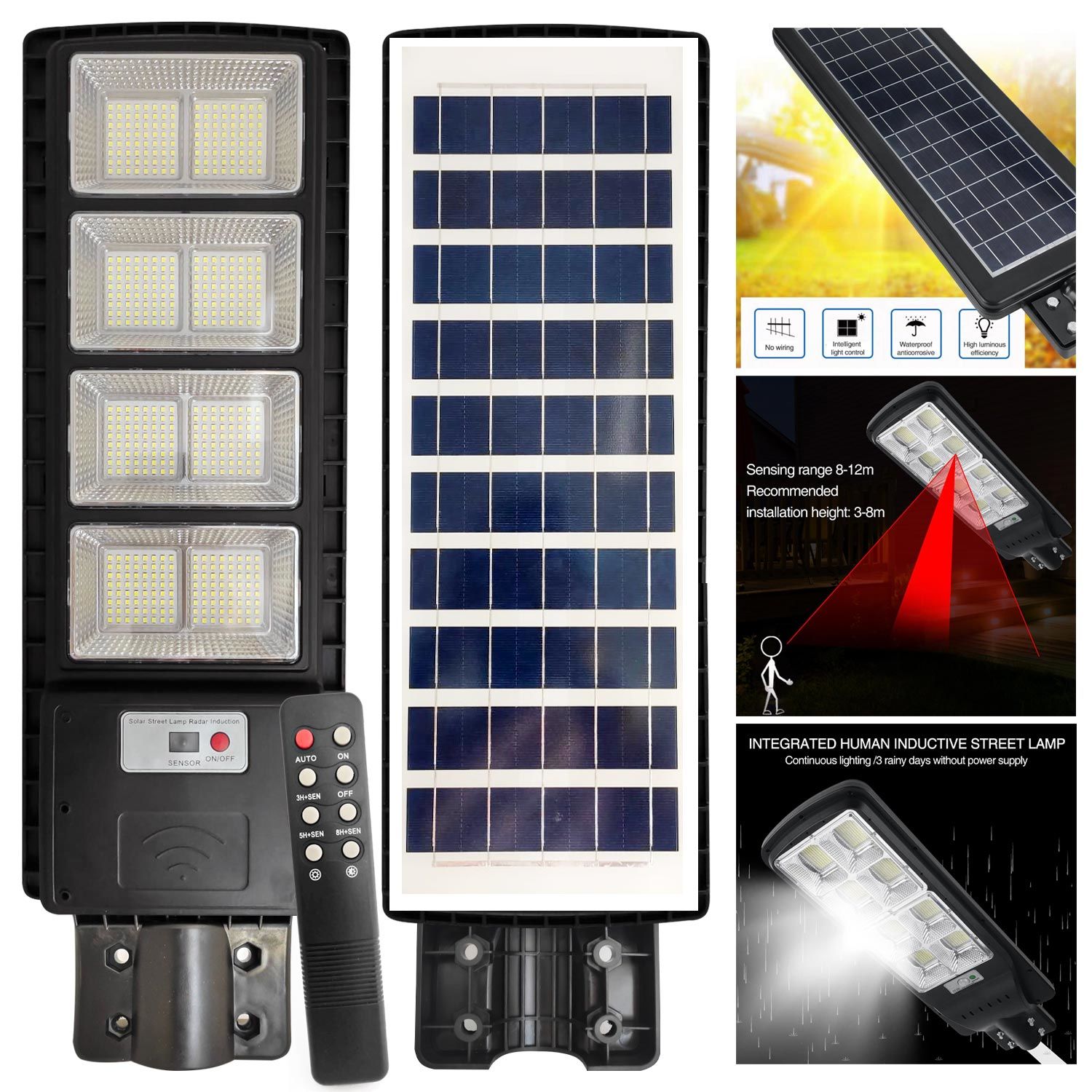 SOLAR GÜNEŞ ENERJİ AYDINLATMA LAMBASI SENSÖRLÜ 512 LED RANCHI RC-13041