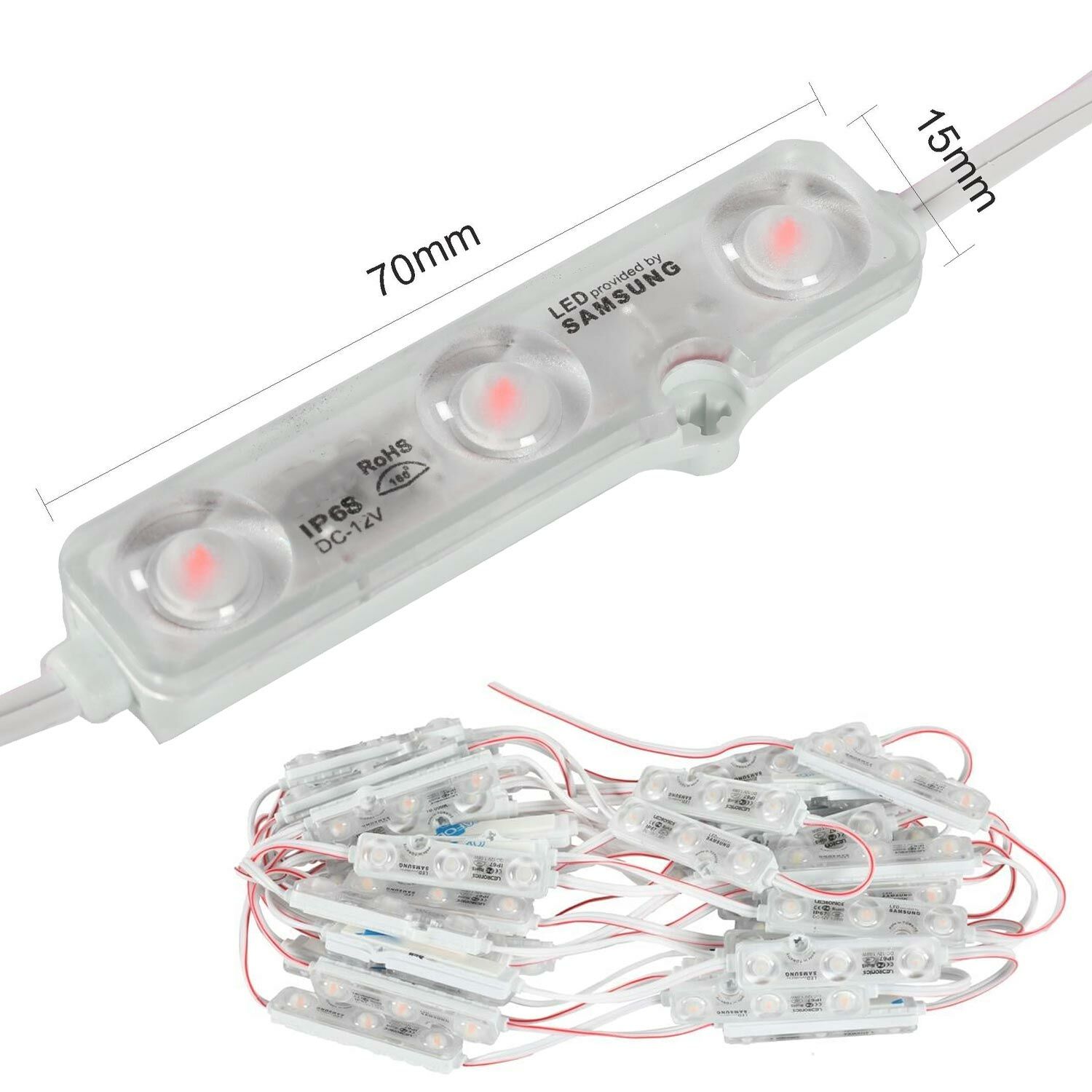 SAMSUNG MODÜL LED 12V IP68 ÜÇLÜ KIRMIZI 1 ADET