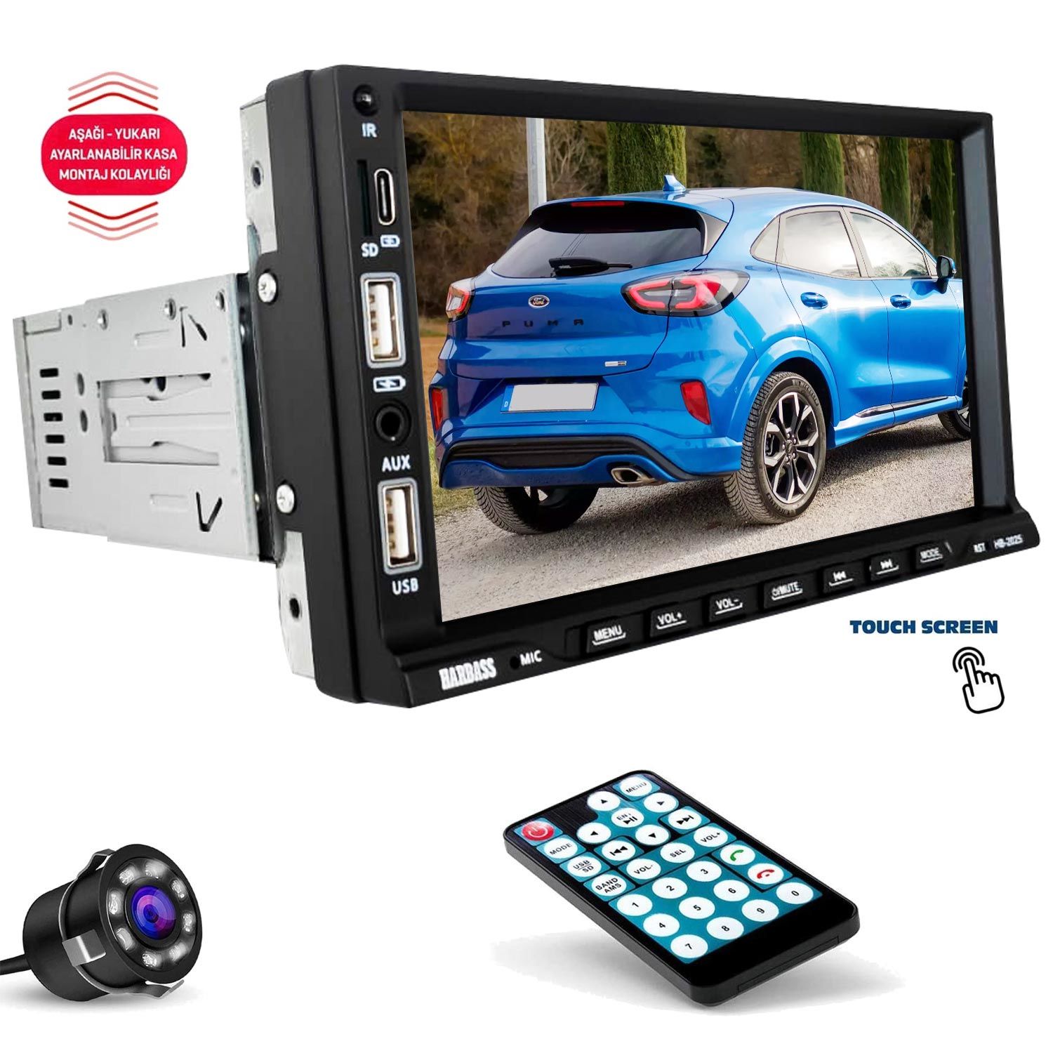HARBASS HB-2025 Tofaş Double Teyp 7 İnç 4X65 Watt Bluetooth Ayarlanabilir