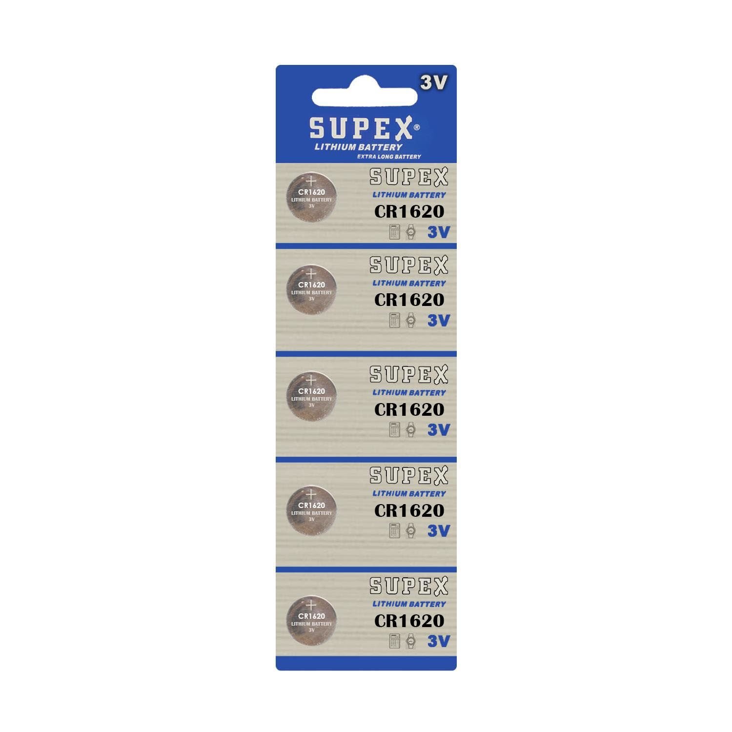 PİL DÜĞME 1620 3V (BEŞLİ PAKET) SUPEX LİTYUM