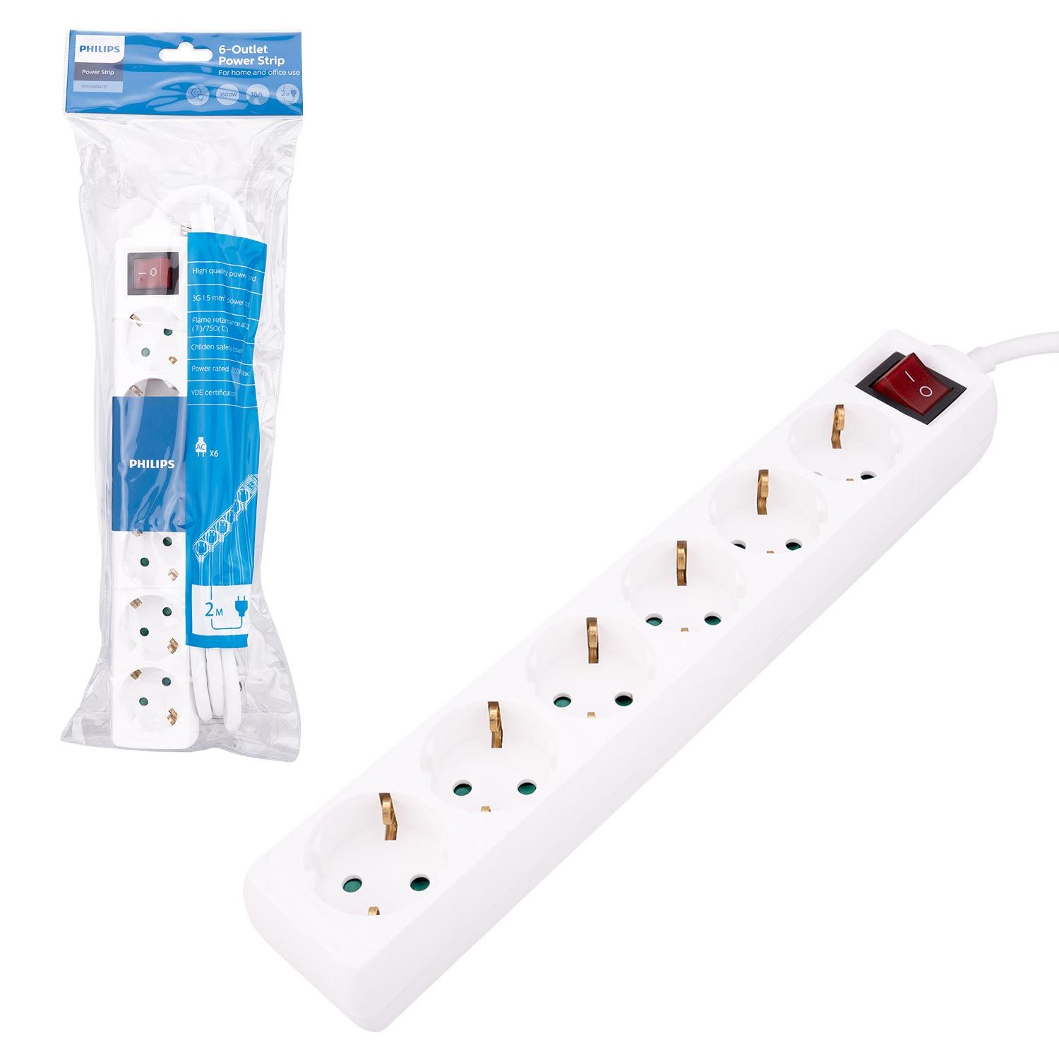 ALTILI GRUP PRİZ ÇOCUK EMNİYETLİ ANAHTARLI TAM BAKIR 2MT PHILIPS SPS-1060A