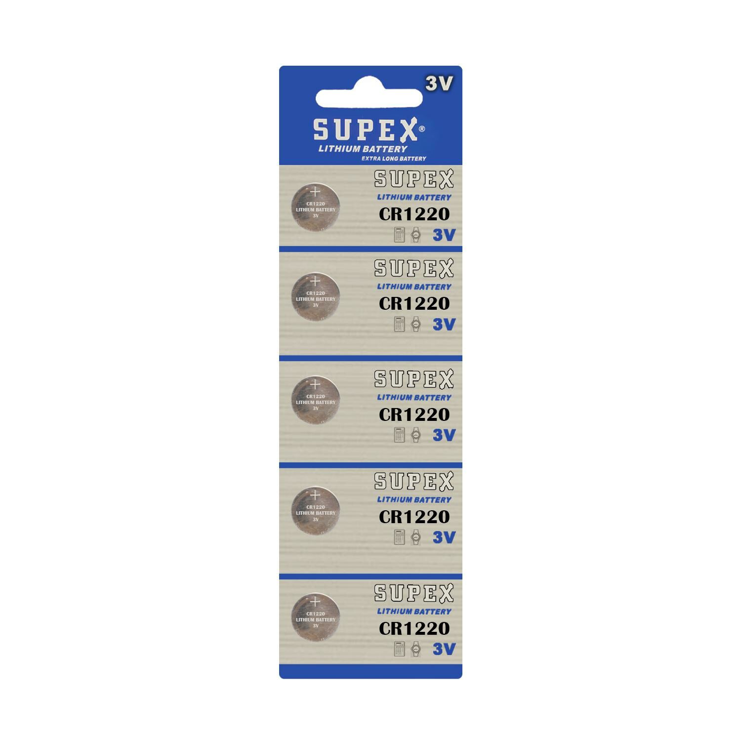 PİL DÜĞME 1220 3V (BEŞLİ PAKET) SUPEX