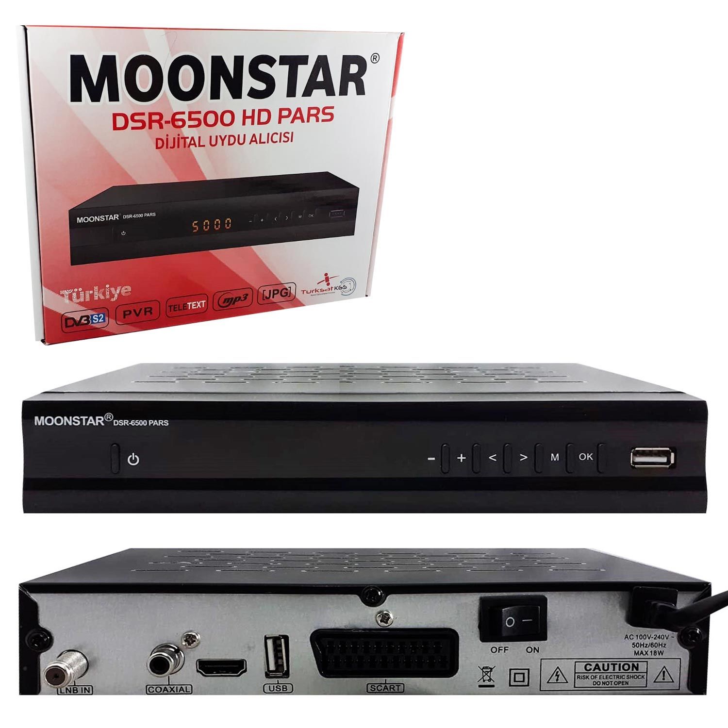 UYDU ALICI KASALI FULL HD SCART+HDMI MOONSTAR DSR-6500 HD PARS
