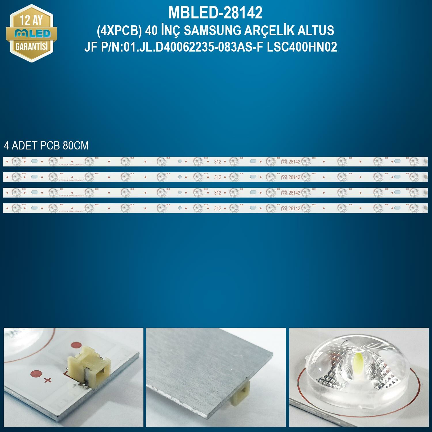 MBLED (4XPCB) 40 İnç Samsung Arçelik Altus JF P/N:01.JL.D40062235-083AS-F LSC400HN02