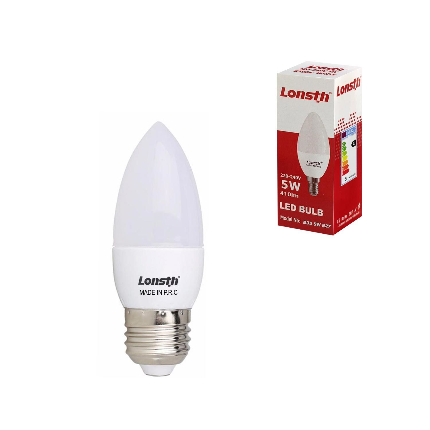 LED BUJİ MUM AVİZE AMPUL 5W BEYAZ E27 LONSTH