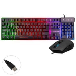 KABLOLU OYUNCU KLAVYE Q MOUSE SETİ LEDLİ RAMPAGE KM-RX9