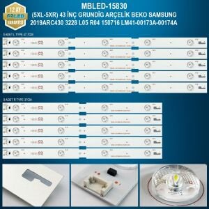 TAKIM LED-30 (5X233-5X234) 43 GRUNDIG ARÇELİK BEKO SAMSUNG L05 R04 2015ARC430 3228 150716 LM41-00173A-00174A