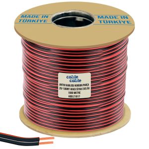 HOPARLÖR KABLOSU KORDON PARÇA 50/100MT ARASI 2X0.50 SİYAH 1000MT CABLECABLE