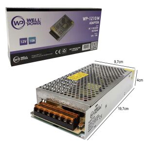 ADAPTÖR 12V 10A METAL KASA WELLPOWER WP-1210M