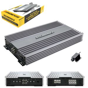SOUNDMAX SX-4100.4 Oto Anfi Stereo 4X100 Watt 4 Kanal Bass Kontrol