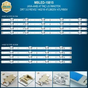 TAKIM LED-15 (4X267-4X268) 47 LG INNOTEK A B TYPE REV02 47LB6300 47LB652V 47LB650V 47LF630V 47LB630V 6916L DRT3.0