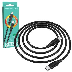 ŞARJ KABLO TYPE-C TO IPHONE APPLE PD20W 1MT SİYAH BOROFONE BX-42