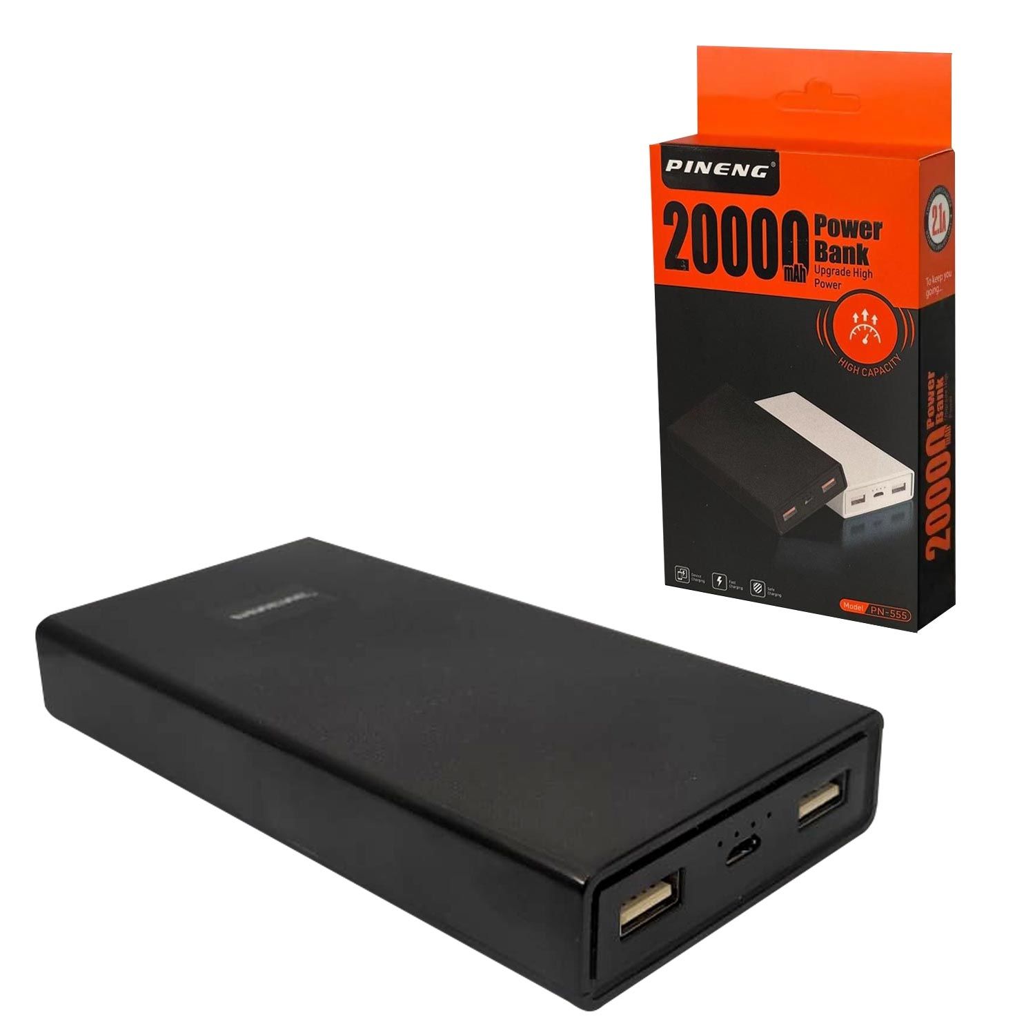 POWERBANK 20000 MAH 2XUSB MICRO GİRİŞLİ PINENG PN-555