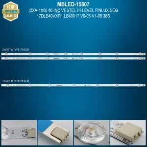 TAKIM LED-7 (2X198-1X199) 40 VESTEL A-B TYPE 17DLB40VXR1 LB40017 V0 05 (38S) 30089021 30089022 40SC5600