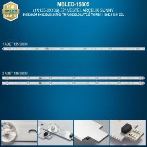 MBLED (1X135-2X136) 32 İnç Vestel Arçelik Sunny Axen Beko Svs320Ad7 Sn032Dld12At003-Tm Ax032Dld12At022-Tm Rev.1