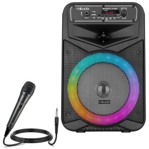 AKTİF SEYYAR ANFİ EL MİKROFONLU 20CM 15W BT/USB LEDLİ MİKADO MD-802KP