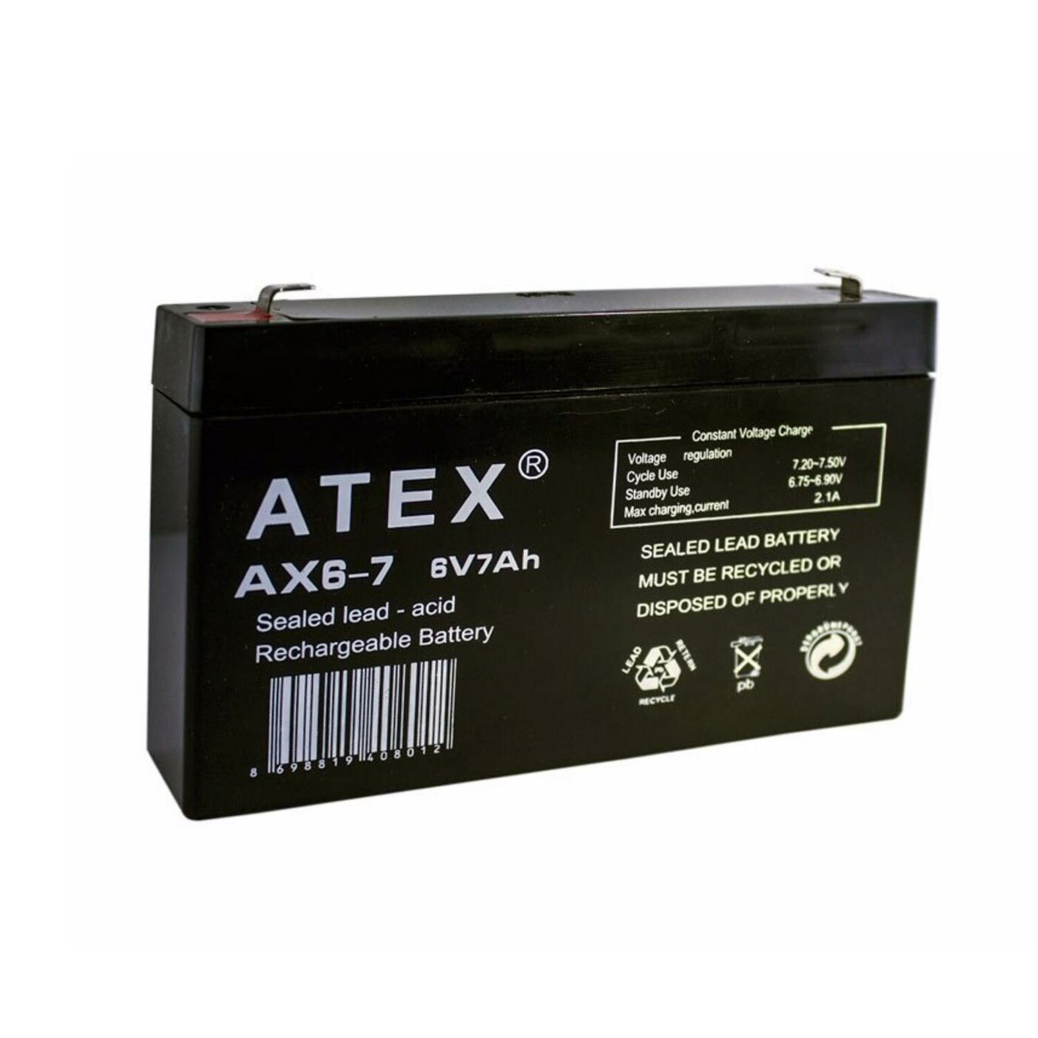 AKÜ 6V 7A (15X9.2X3.3CM) ATEX