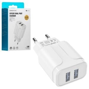 ŞARJ ADAPTÖR BAŞLIK HIZLI 2XUSB 12W BOROFONE BA-37A