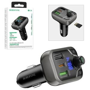 FM TRANSMITTER MODÜLATÖR BLUETOOTH USB QC3.0 TYPE-C PD20W BOROFONE BC-38