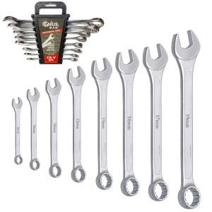 KOMBİNE ANAHTAR TAKIMI 8 PARÇA 8-19MM DÜZ+YILDIZ ENIUS CR-V