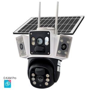 AVENİR AV-S428 Solar Smart Güvenlik Kamerası 4G Sim 6mp 2 Kameralı 3 Ekranlı Wi-Fi Ptz Renkli Gece Görüş Dış Mekan